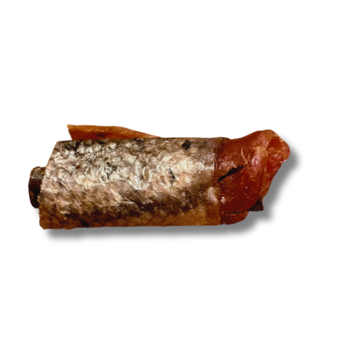 Morceaux de peau de saumon avec chair